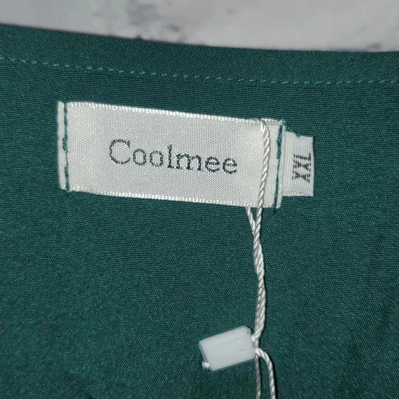 COOLMEE MATERNITY Hunter Green Long-sleeved Dress Stretchy - Picture 9 of 11